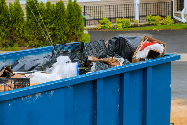 construction trash dumpsters on metal container, house renovation.